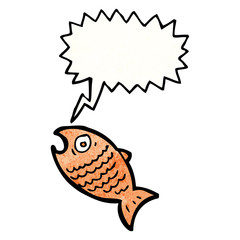 cartoon fish with speech bubble
