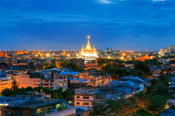 Naklejka premium Golden Mountain Temple, Wat Saket Bangkok