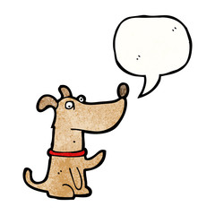 cartoon dog with speech bubble