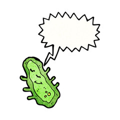 cartoon germ with speech bubble
