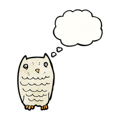 cartoon owl with thought bubble