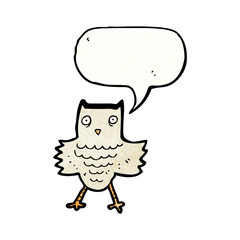 owl with speech bubble cartoon