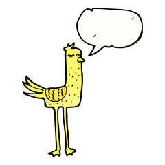 cartoon bird with speech bubble