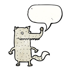 wolf with speech bubble