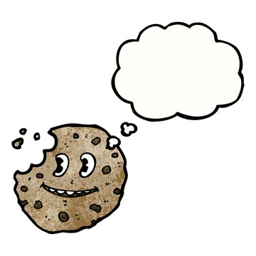 cartoon cookie with thought bubble