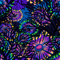 vector pattern with sea underrwater floral