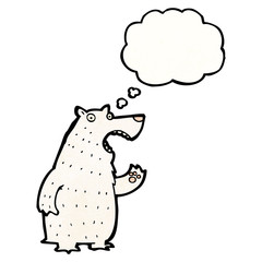 polar bear with thought bubble cartoon