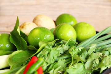 Thai Tom Yam soup herbs and spices.
