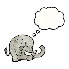 cartoon elephant with thought bubble