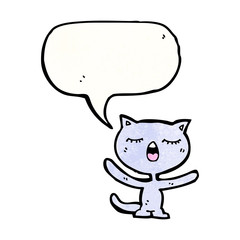 cat with speech bubble cartoon