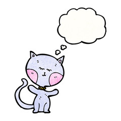 funny cat with thought bubble