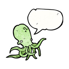 cartoon octopus with speech bubble