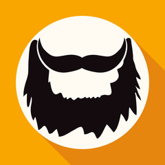 Icon beard on white circle with a long shadow