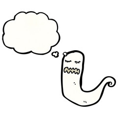 ghost with thought bubble cartoon