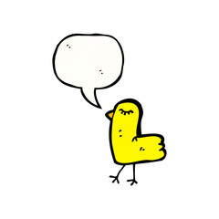 cartoon bird with speech bubble