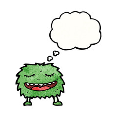 hairy green monster cartoon