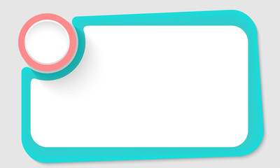 Pink circle for your mark and green frame for your text