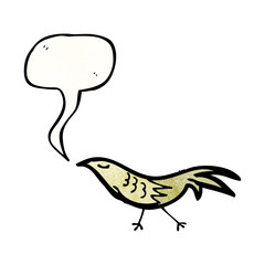 cartoon bird with speech bubble