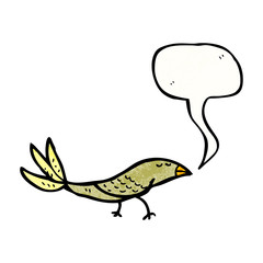 cartoon bird with speech bubble