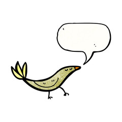 cartoon bird with speech bubble
