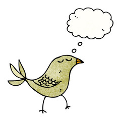 cartoon bird with thought bubble