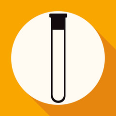 Icon Tube on white circle with a long shadow