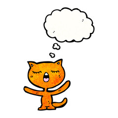 cartoon cat with thought bubble