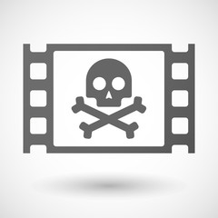 Obraz premium 35mm film frame with a skull