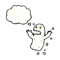 cartoon ghost with thought bubble