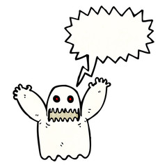 cartoon ghost with speech bubble