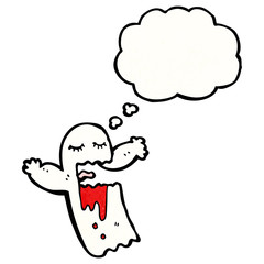 cartoon ghost with thought bubble