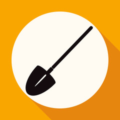 Icon Garden tools on white circle with a long shadow