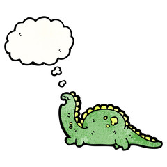 friendly dinosaur with thought bubble
