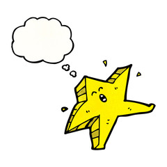 star cartoon character with thought bubble