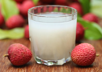 Lychee juice with fruits