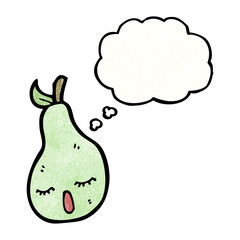 cute pear with thought bubble