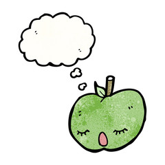 cute apple with though bubble