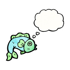 fish with thougth bubble cartoon