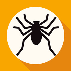 Icon Spider on white circle with a long shadow