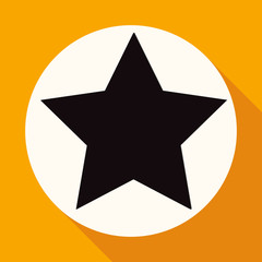 Icon sickle hammer on white circle with a long shadow