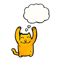 cartoon cat with thought bubble