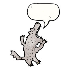 cartoon wolf with speech bubble