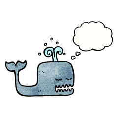 cartoon whale with thought bubble