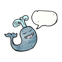 cartoon whale with speech bubble