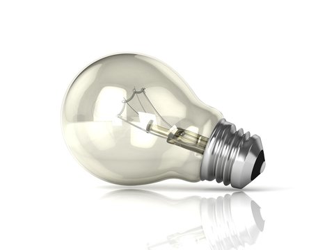 Light bulb. 3D render illustration isolated on white background