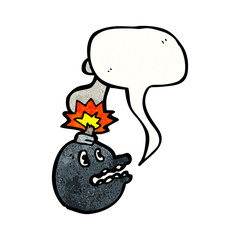bomb with speech bubble
