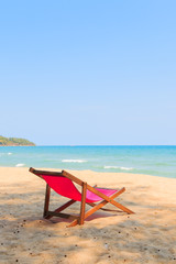 Fototapeta na wymiar chair on the beautiful beach
