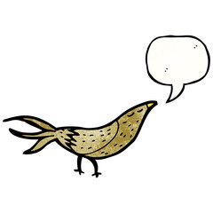 cartoon bird with speech bubble