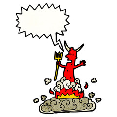 cartoon devil with speech bubble