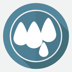 Drop icon on white circle with a long shadow